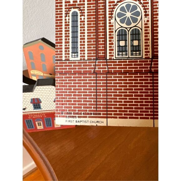 Vintage 9 Piece The Cats Meow Village Wooden Handpainted House Collection 80/90’ - Picture 12 of 14